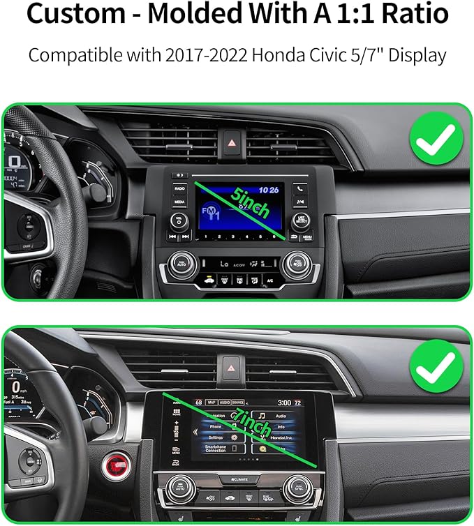 Wireless Charging car Phone Holder for Honda Civic 2016-2021 Accessories 5/7 inch Screen Fixed Clip,360° Rotation car Phone Mount Compatible with MagSafe