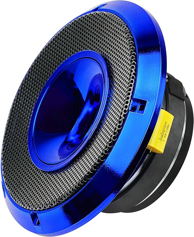 Audiopipe 6.5" Compression Horn Mid-Range Loudspeaker (APMB-628GH-BLU), 300W, Built-in Compression Horn Driver, Flat Steel Basket, 2-Way Coaxial, KSV Voice Coil, Grill, Sleek Candy Blue