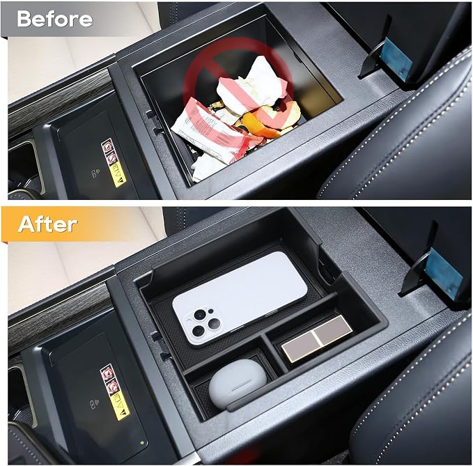 LFOTPP for GX550 Center Console Organizer for 2024 2025 GX550 Middle Armrest Storage Tray Insert(NOT FIT Cool Box), OEM Fit, Non-Slip Waterproof 4PCS Interior Accessories - (NOT FIT Cool Box)