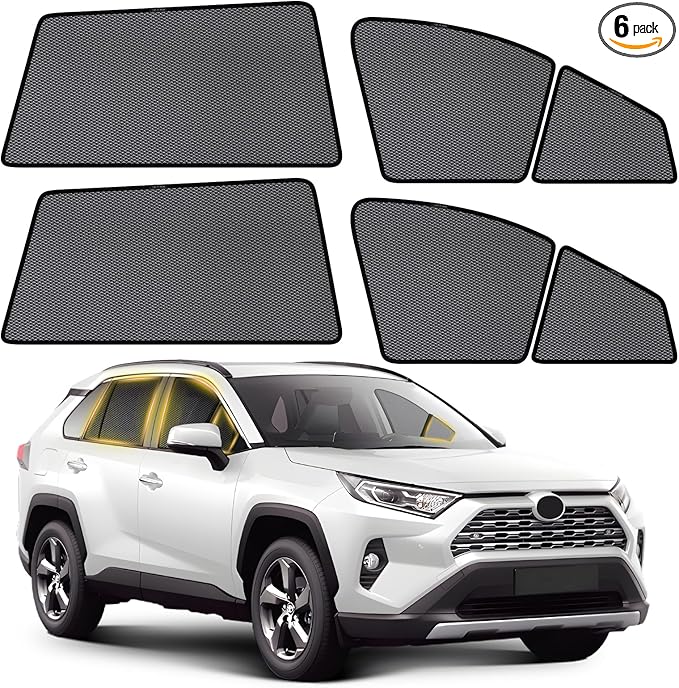 ZATOOTO Car Window Shades for Toyota RAV4 2019-2024, Side Window Covers Split-Front Design with UV Protection, Privacy Breathable Mesh for Ventilation, Dust Protection Perfect for Camping, Baby Safety