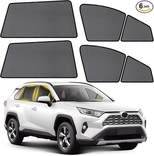 ZATOOTO Car Window Shades for Toyota RAV4 2019-2024, Side Window Covers Split-Front Design with UV Protection, Privacy Breathable Mesh for Ventilation, Dust Protection Perfect for Camping, Baby Safety