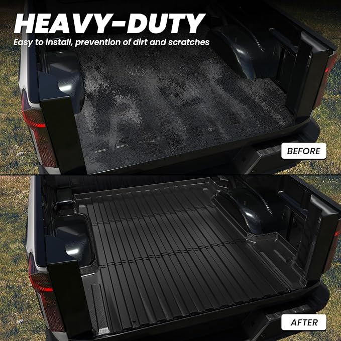 LASFIT Truck Bed Mat 2019-2026 for Chevrolet Chevy Silverado 1500 | GMC Sierra 1500 (Only Fit 6.6FT Bed), Bed Liner for Chevy Silverado GMC Sierra 1500, Not Fit Optional CarbonPro Bed