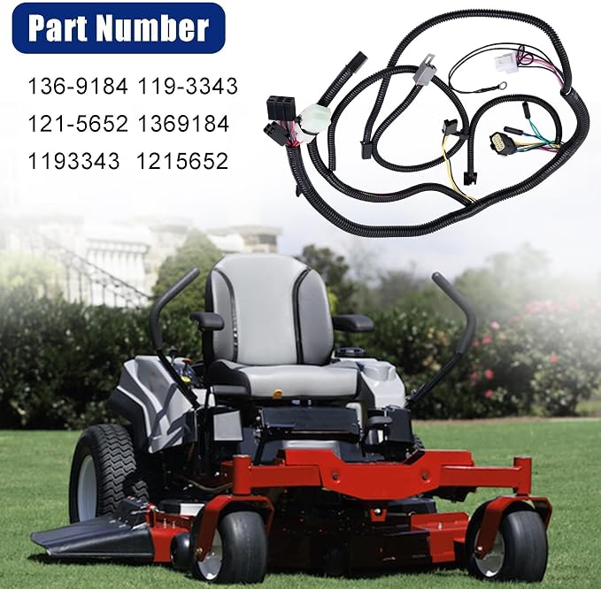 136-9184 119-3343 121-5652 Wiring Harness for Toro TimeCutter Mower Compatible with 74385 74386 74387 74388 74389 74390 74395 74616 74620 74621 74622 74623 74624 74625 74626 74627 Models