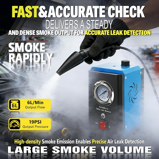 Smoke Tester Automotive, EVAP Smoke Machine Vacuum Leak Detector for Car Auto Trucks, Diagnostic Exhaust Mechanic, 20PSI, DC12V