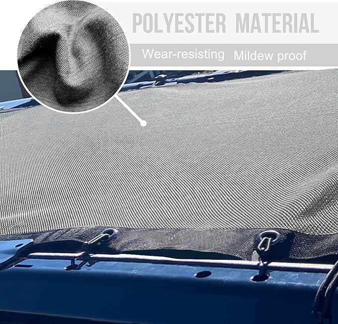 sukemichi Sunshade for Ford Bronco,Mesh Sun Shade Bikini Top Cover Bimini Top for Ford Bronco Accessories 2021 2022 2023 2024 2025 2026 4 Door - Blocks UV, Wind, Noise (Grey)