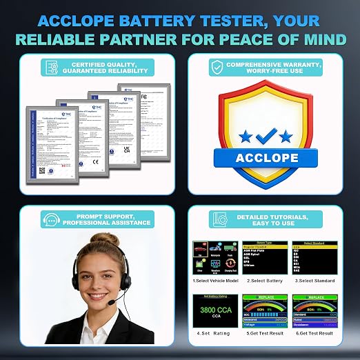 BT90 PRO 2-360Ah Battery Tester with Cloud Printing, 30-3800 CCA, 6V/12V/24V Digital Analyzer, SOH/SOC/Volt/Res/Cranking&Charging Test, Real‑Time Ambient Temp, AGM/EFB/Gel/Li