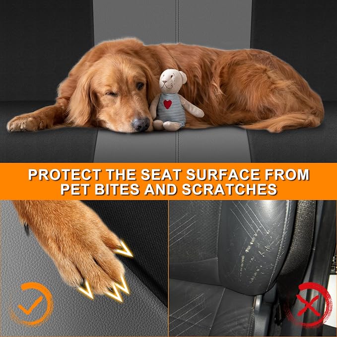 Truck Seat Cover Compatible with Motorhome Captain Chairs, Driver and Passenger Leather and Neoprene Fabric Seat Covers