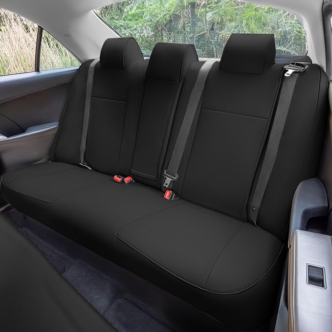 FH Group Custom Fit Seat Covers Specifically Made for 2012-2017 Toyota Camry LE | SE | XSE | XLE - Faux Leather, Waterproof Car Seat Cover, Rear Set Black