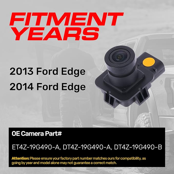 Master Tailgaters Replacement for Ford Edge (2013-2014) Backup Camera OE Part # ET4Z-19G490-A, DT4Z-19G490-A, DT4Z-19G490-B