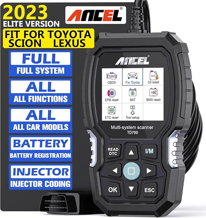 ANCEL TD700 All System OBD2 Scanner Fits for Toyota Lexus Scion with ANCEL Protective Case