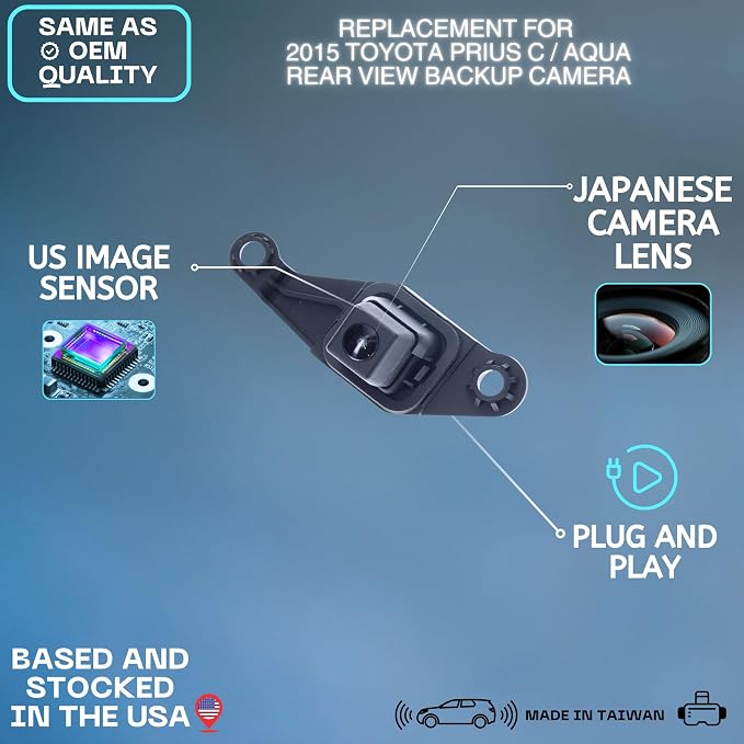 Backup Camera Replaces for 2015 Toyota Prius C/Aqua OE Part # 8679052141, 86790-52141