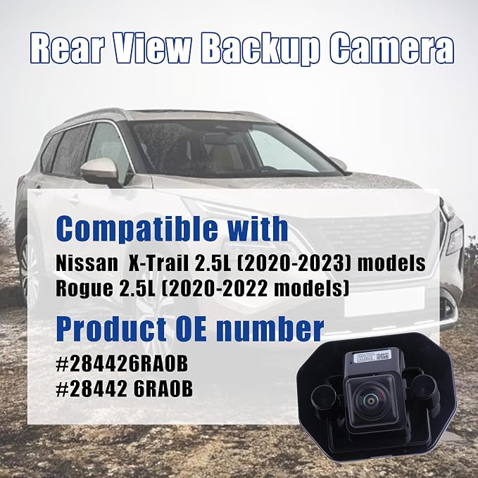 No. 284426RA0B Rear View Backup Reverse Parking Camera/Rear View Camera | Compatible with Nissan Rogue 2020-2022 X-Trail 2021-2023 Rear Camera Replace Part Number:284426RA0B Backup Camera