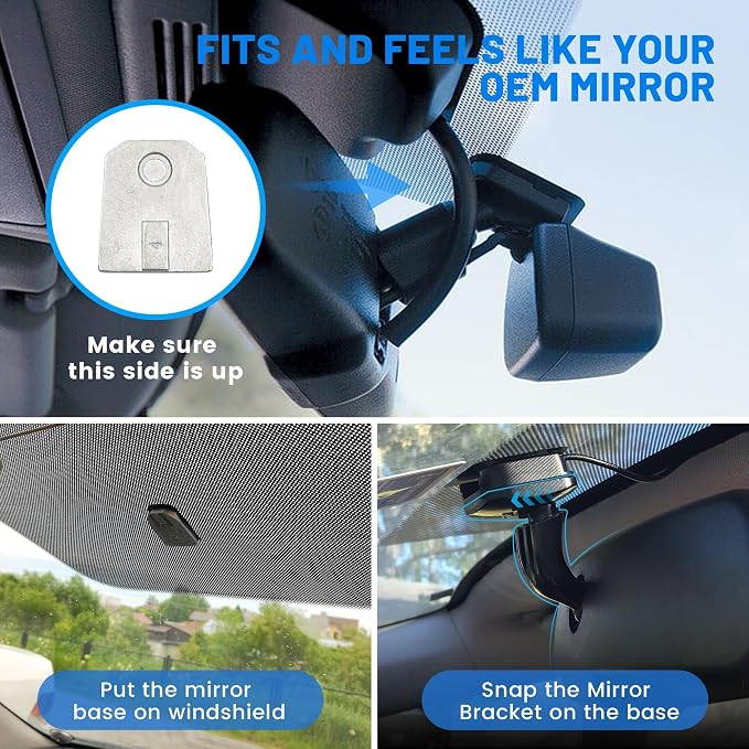 EWAY Tailgate Latch Handle Backup Reverse Camera with 4.3" Rear View Mirror Monitor Kit for 2004-2016 Ford F150 F250 F350 F450 F550 Super Duty, Rearview Reversing Interior Mirror Replacement