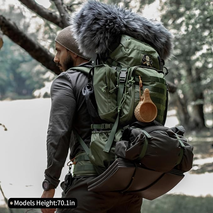 Mardingtop 60L Military Internal Frame Backpack for Hiking,Camping,Hunting,Rucksack Backpack with Rain Cover