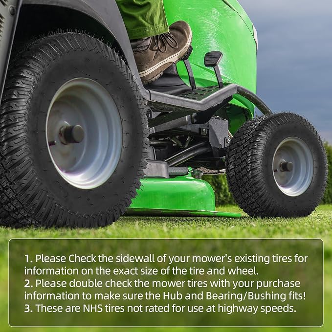 AR-PRO (2-Pack) 15x6.00-6 Lawn Mower Tires, Replacement 4 Ply Front Lawn Mower Tire Tubeless, 570lbs Load Capacity, Fit for Most Riding Mower, Lawn Garden Tractors