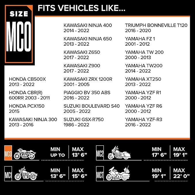 Budge MC-9 Sportsman Motorcycle Cover, Black, Waterproof, Universal Fit, Fits up to 86", Medium