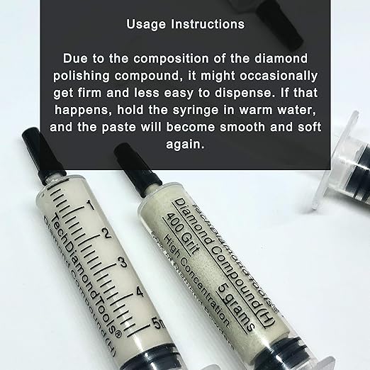 TechDiamondTools Kit of 3 Diamond Polishing Compound Polishing Paste USA Made 3000 5000 14000 Grit for Marble Glass Metal Rock Jewelry Resin Silver Gemstone with 25% of Diamond Powder