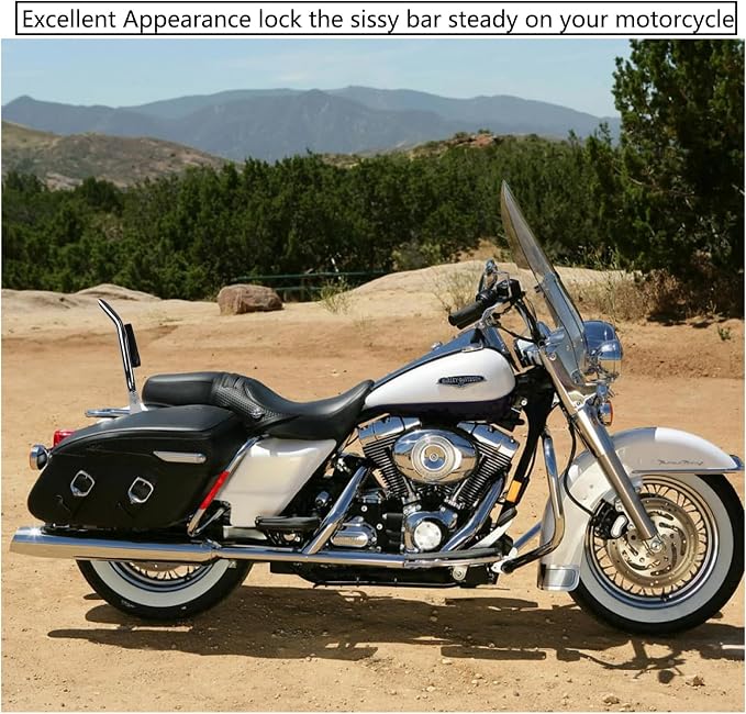 1997-2008 Detachable Sissy Bar Backrest Passenger Back Rest Pad for Harley Touring Road Glide Road King CVO Street Glide Electra Glide (22" Tall Chrome)
