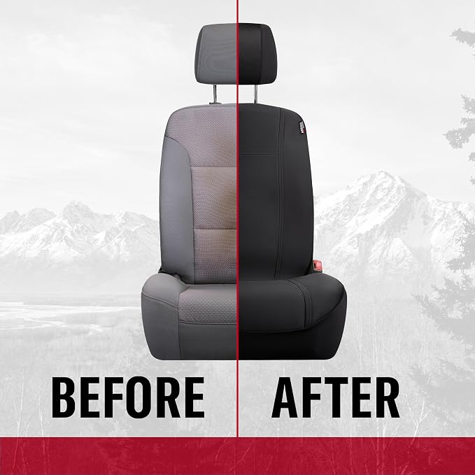 Dickies 2-Piece Puncture-Resistant Front Seat Covers for Cars, Trucks, SUVs — Black