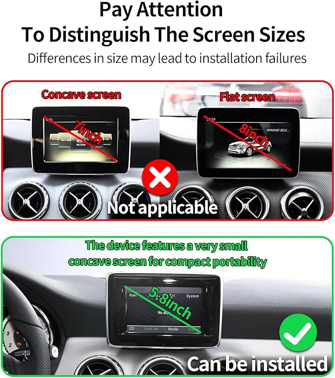 Wireless Charging Car Phone Holder for Mercedes Benz GLA-Class 2015 / CLA-Class 2015, 5.8" Screen Fixed Clip, 360° Rotation Car Phone Mount Compatible with MagSafe