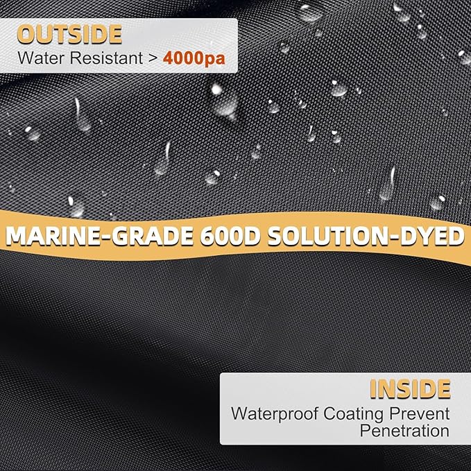 600D ATV Cover, Waterproof & Windproof 4 Wheeler Covers Outdoor Storage, Heavy Duty Quad Wheeler Cover Accessories Fit for Polaris Yamaha Suzuki Honda, 75" L x 47" W x 37" H, Black
