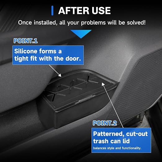 SXCY 2PCS for 2026 Toyota RAV4 Trash Can for 2026 Toyota RAV4 Accessories Silicone Front Door Side Trash Can [OEM-Fit] Garbage Bin Storage Box Waterproof Leak-Proof Trash Bin w/Lid Odor-Free Storage