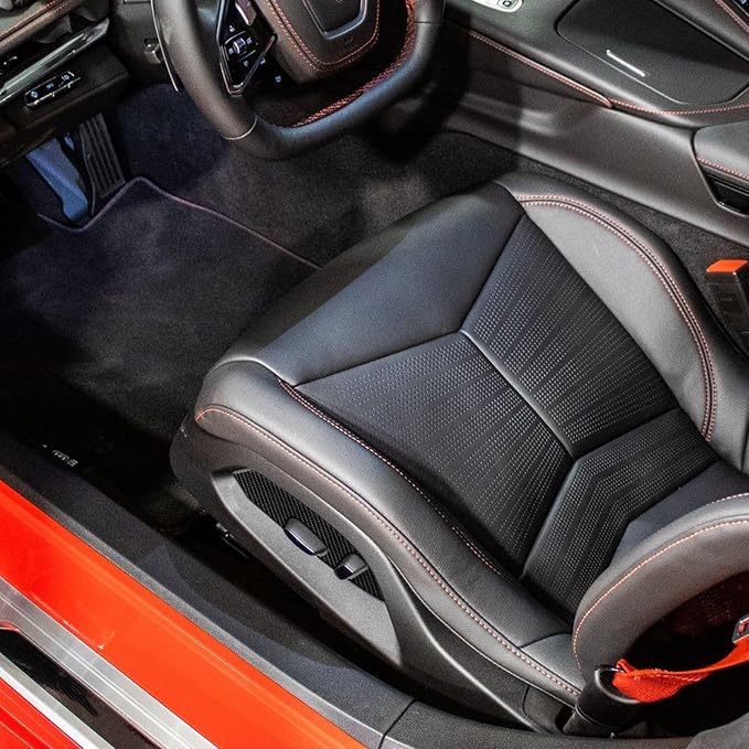 Real Carbon Fiber Power Seat Switch Trim Compatible with Corvette C8 2020-2026, Interior Decor Sticker Accessories