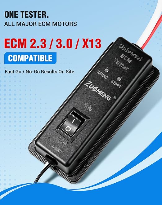 ECM Motor Tester - for ECM 2.3/3.0 & X13 Evergreen, No Battery Required, Built-in Short Circuit Protection, Zuomeng Lightweight Portable HVAC Tester for Fast Motor & Control Troubleshooting
