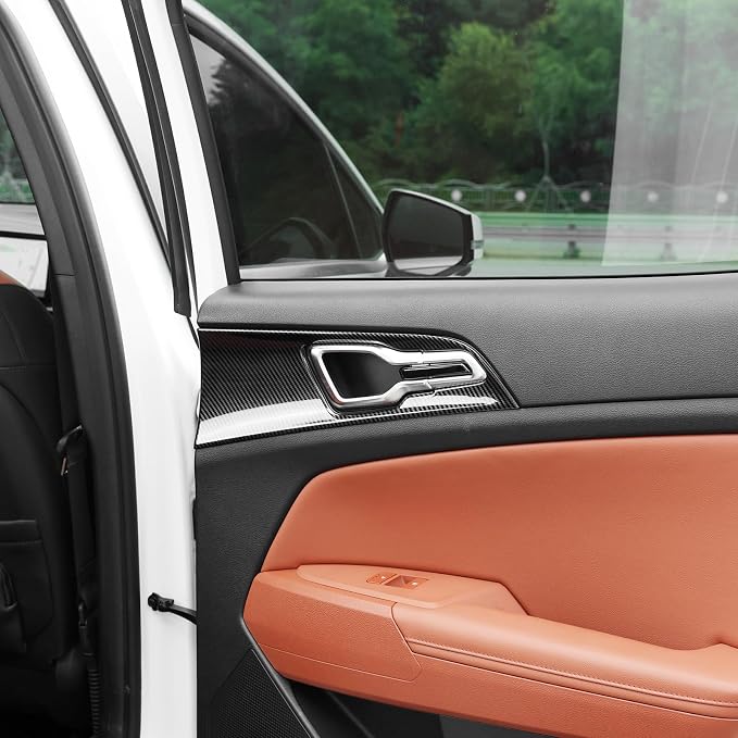 Car Interior Door Frame Cover Trim Sticker Door Lock Button Decor Trim Compatible with Kia Sportage 2023-2026 Accessories (Carbon Fiber Black Style)