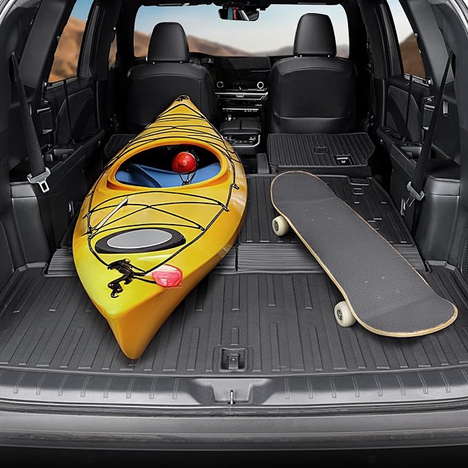 Cargo Mat with Backrest Mats for 2024 2025 2026 Lexus TX 350/500h/550h+, Fit with Subwoofer, All Weather TPE Protectors Cargo Liner Accessories for TX350/TX500h/TX550h+