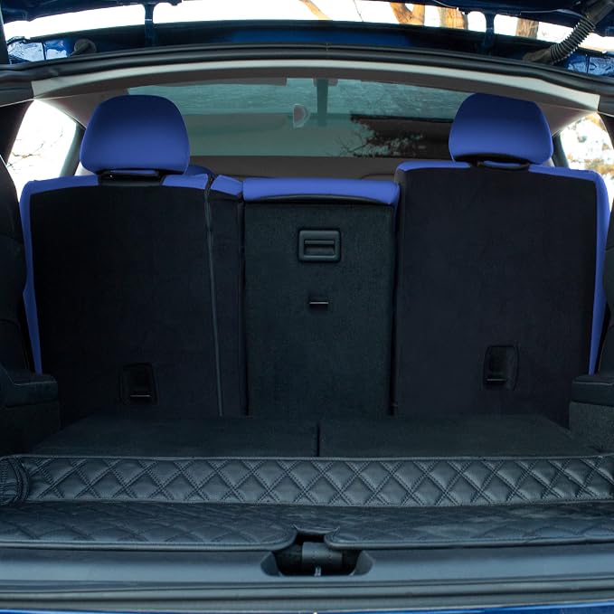 FH Group Custom Fit Car Seat Covers Specifically Made for 2020-2025 Tesla Model Y Ultraflex Neoprene Water Resistant Automotive Seat Covers - Full Set Solid Blue