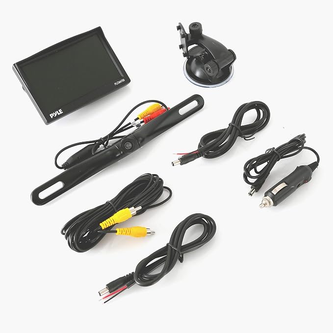 Pyle Car Rearview Backup Camera-Reverse Parking Sensor,HD 7" LCD Mirror Screen Monitor,Distance Scale Line,Waterproof,Night Vision,170 Wide Angle Lens& Swivel Angle Cam-PLCM7500_0(SG_B0748MJJGG_US)