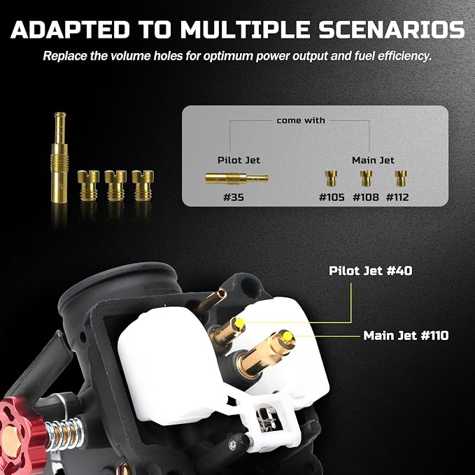 NIBBI Carburetor PE26,26mm Carburetor fit 200cc Motorcycle Engine with Carb Jets - For Dirt Pit Bike Mini Bike Motocross GY6