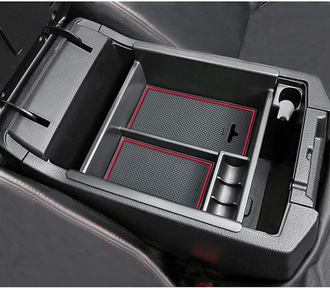 JDMCAR Center Console Organizer (Red Trim) and Gear Shift Organizer Tray Compatible with Toyota 4Runner Accessories 2010-2024