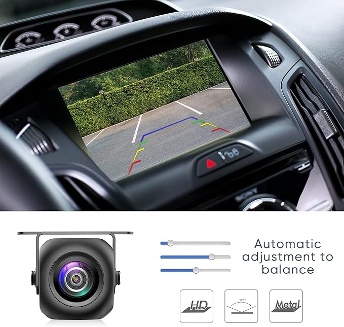 PixelMan PMD2A Backup Camera, Upgrade HD Metal 170 Degree Wide Angle Rear View Reversing Camera,Super Night Vision IP69 Waterproof Universal Reverse Rearview Cam for Car Vehicle SUV RV Pickup