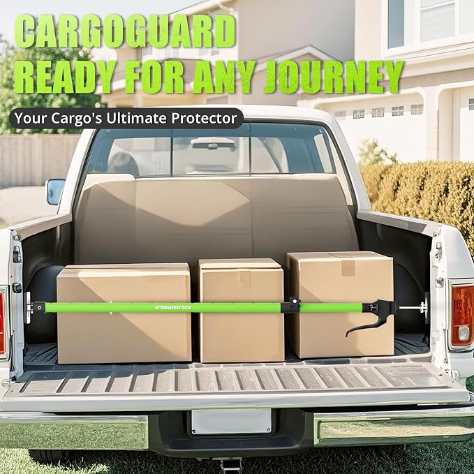 KILOUPOLE Adjustable Cargo Bars, 40" to 79" Non-Slip Truck Bed Divider, Cargo Bar for Pickup Truck Bed Cargo Bars for SUVs, Trailers, Vans, with Cargo Net Organizer and Divider Bar, 1-Pack