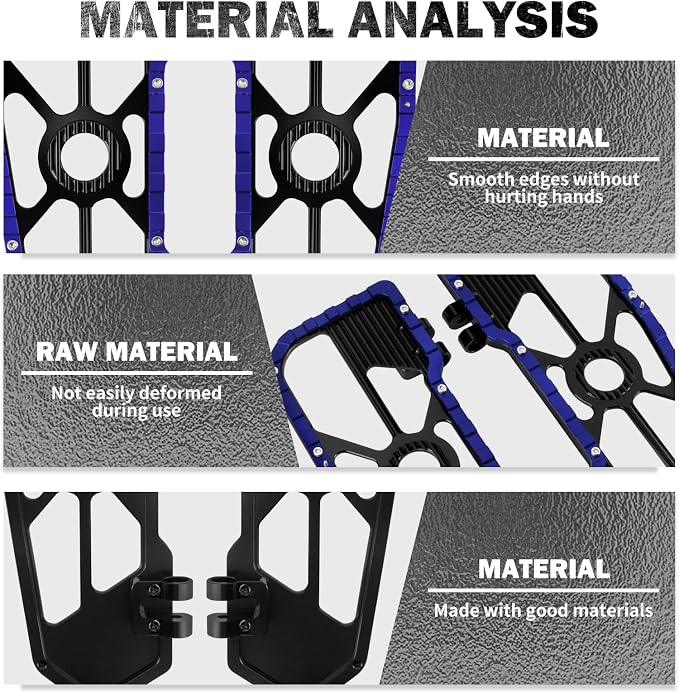 Motorcycle Floorboards Driver Footboards Wide Foot Pegs Board Pedal Compatible with Touring Electra Road Street Glide Softail Road King Blue Edge