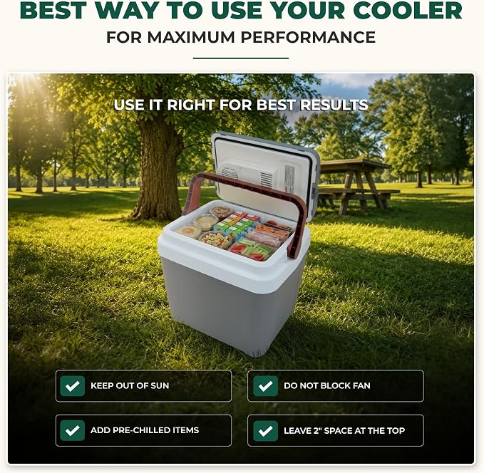 Koolatron 12V Iceless Cooler & Warmer – Portable 26 qt Electric Cooler/Nevera Portátil Eléctrica for Car Truck Camper Boat Hard Sided Mini Fridge for Camping Picnic Travel Lunch Food Drinks Office