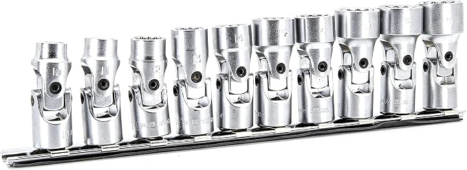 Genius Tools 10PC 3/8" Dr. Metric Universal Hand Socket Set (12-Point) - US-310M