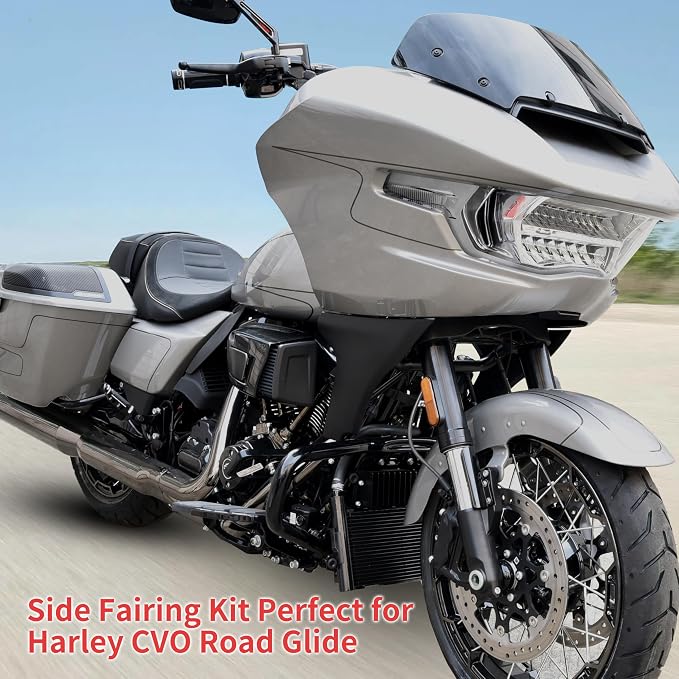 Side Fairings Spoiler Protector Covers for Road Glide 24-up, Black Side Panel Spoiler Protection Covers for Harley FLTRXSE 23-up FLTRT FLTRXL 26-up Accessories
