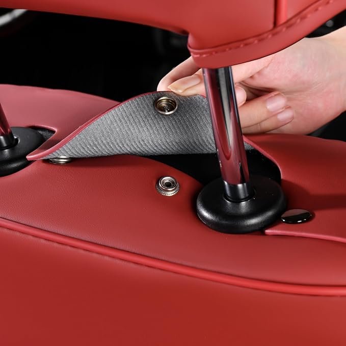 FLORICH Leather Car Seat Covers Luxury Front Car Seat Cover Automotive Car Seat Covers Waterproof Car Seat Protector Cushion Universal Fit for Most Cars Trucks SUV, Red