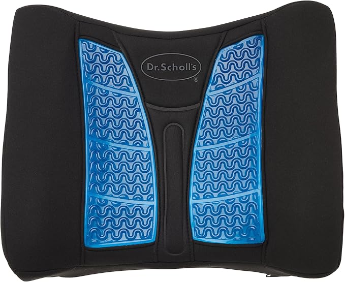 Dr. Scholl’s Massaging Gel Lumbar Seat Cushion for Car, Truck, SUV — Black