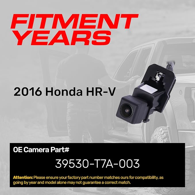 Master Tailgaters Replacement for Honda HR-V (2016) Backup Camera OE Part # 39530-T7A-003