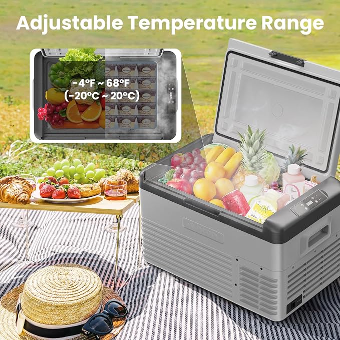 ALIPICOOL Electric Cooler 12 Volt Portable Refrigerator for Car, 29 Quart Car Fridge, Single Zone Car Freezer Cooler 12/24V DC, 110~240V AC for Camping，Overlanding, RV, Truck, -4℉ to 68℉ (CL30）