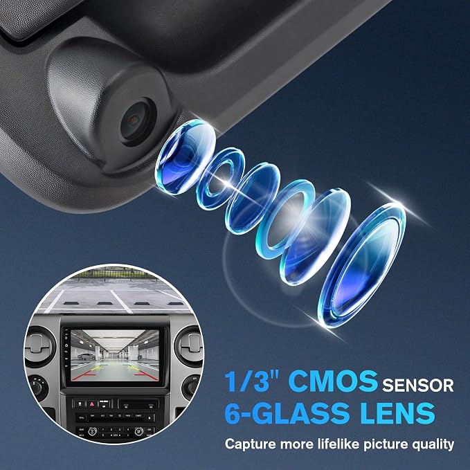 Junsun IP67 Waterproof Tailgate Handle Backup Camera, 1080P HD Reverse Rear View Camera for 2004-2014 Ford F150, 2008-2016 F-250/F-350/F450/F550 Pickup, w/RCA Connector & Key Hole, Wide Angle Lens