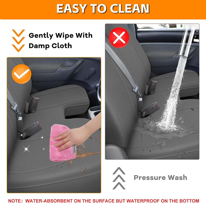 Truck Bench Seat Cover Compatible with 2005-2014 Toyota Tacoma with Large Notched, Charcoal