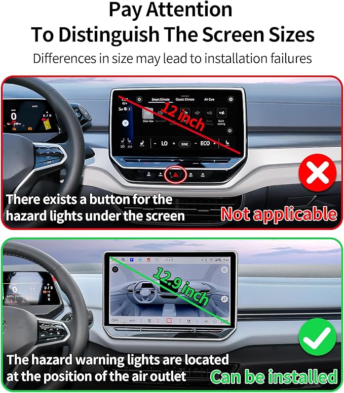 Wireless Charging Car Phone Holder for Volkswagen ID.4 2024-2026 / ID.Buzz 2025-2026, 12.9" Screen Fixed Clip, 360° Rotation Car Phone Mount Compatible with MagSafe