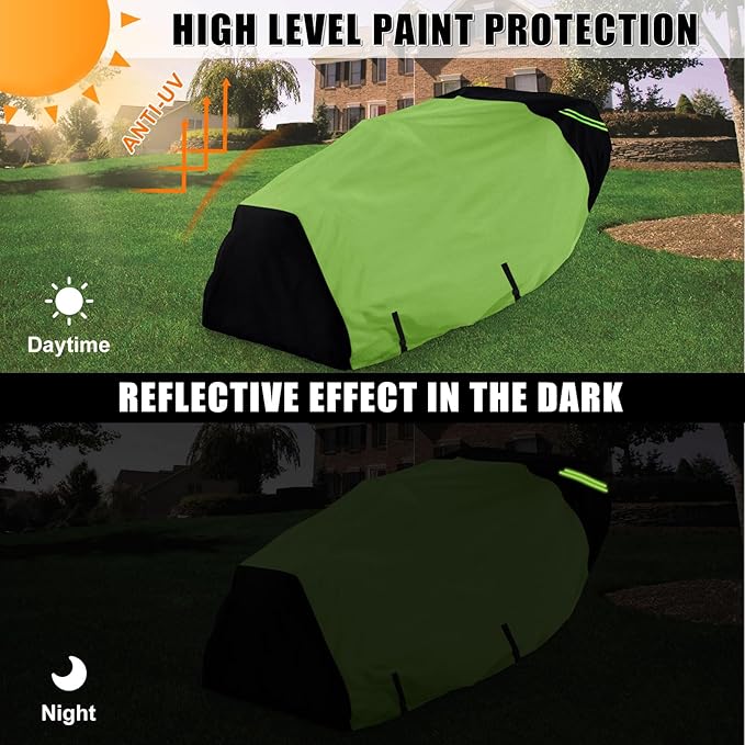 Riding Lawn Mower Cover with Bagger Attachment, Universal Fit Decks up to 62", 600D Oxford Cloth Riding Mower Cover with Windproof Buckle for Snow Rain Dust Hail Protection