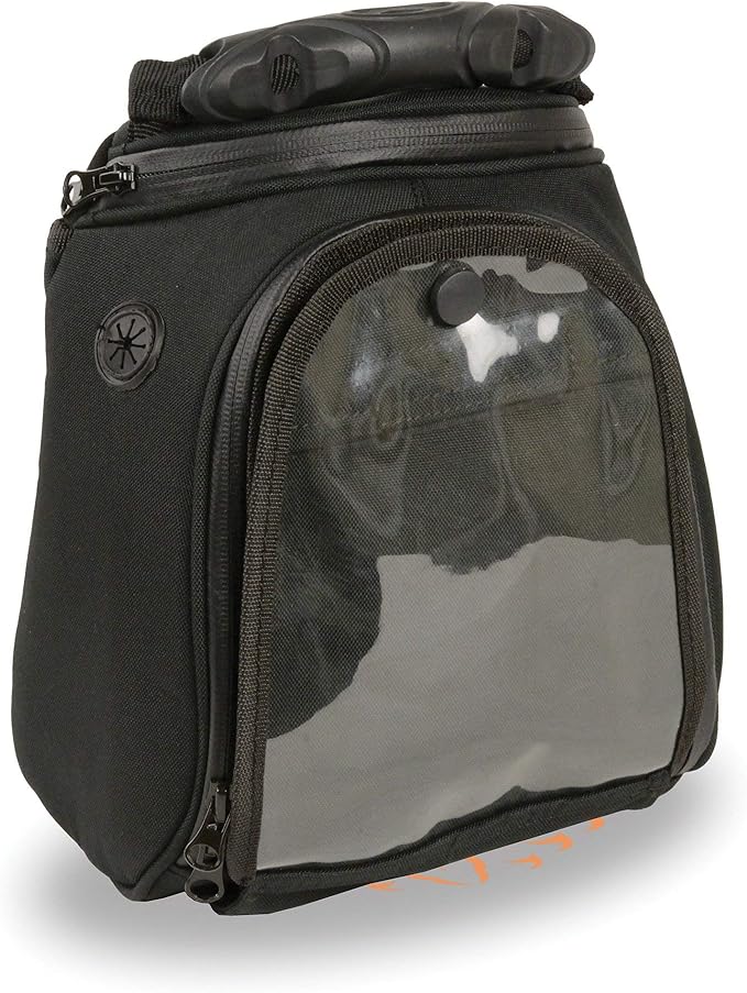 Milwaukee Leather SH677 Black Small Textile Magnetic Motorcycle Tank Bag - One Size