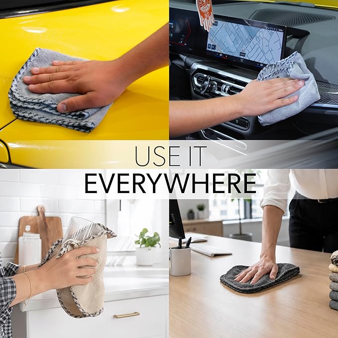 Chemical Guys AllSwipe Multi-Purpose Microfiber Towels, Car Interior, Home and Garage, Scratch-Free, Lint-Free Short-Pile Microfiber, Multi-Color, 14 in x 12 in - 9 Pack